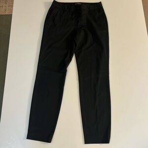 Black Express Cropped Work Pants with Zipper Closure
